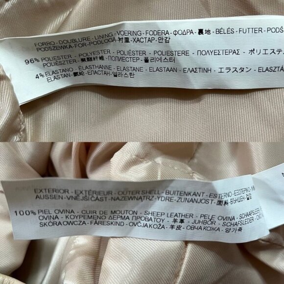 NWT Zara 100% Sheep Leather Jacket Front Zip Women Size Small - Picture 12 of 13